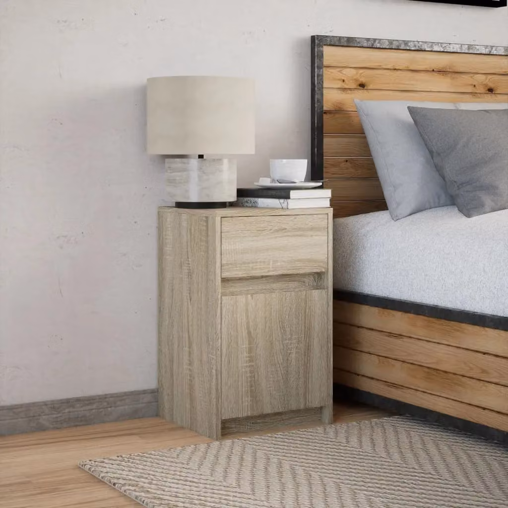 Berkfield Home Bedside Cabinet with Integrated LED Lights in Sonoma Oak Brown – 3