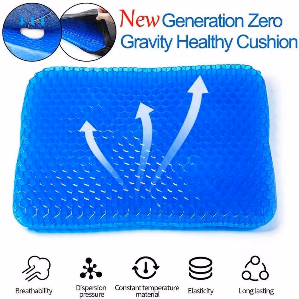 NESTLUNE Double Layer Thick Honeycomb Gel Seat Cushion in Blue, W: 100 cm, L: 190 cm – 3