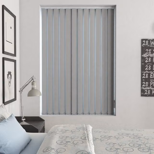 Terrys Made to Measure Plain Grey PVC Blackout Vertical Blind