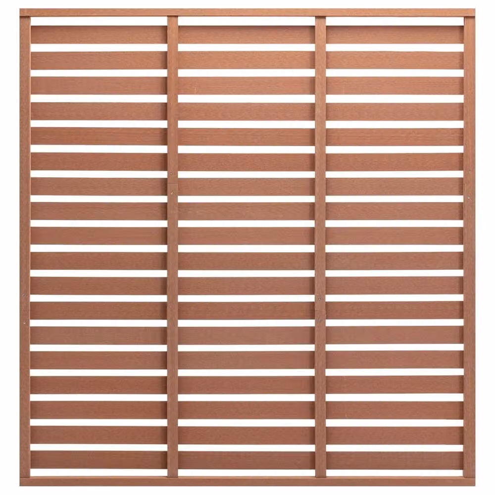 Berkfield Home Durable WPC and Steel Fence Panel, Brown, W: 180 cm, H: 180 cm – 2