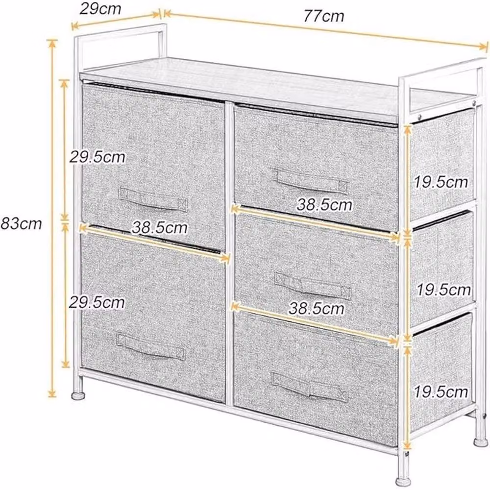 FORGEVIO 5-Drawer Fabric Storage Cabinet in Dark Grey – 2