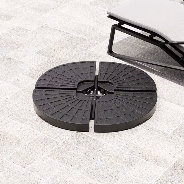 Komore Black Plastic Water or Sand Filled Freestanding Garden Parasol Base