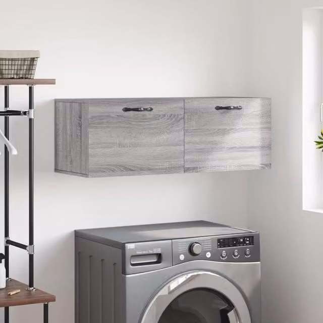 Berkfield Home Wall Cabinet in Grey Sonoma, W: 100 cm, D: 36.5 cm, H: 35 cm