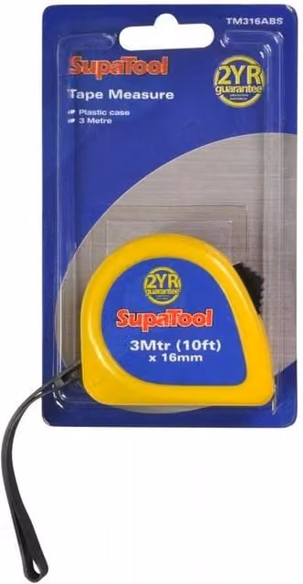SupaTool Plastic Tape Measure in Yellow – 1