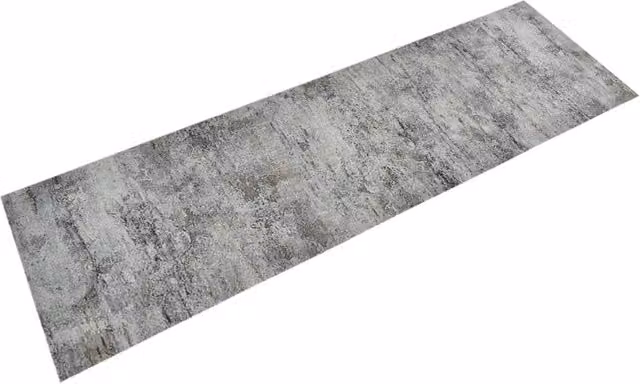 Berkfield Home Washable Grey Velvet Kitchen Rug with Stone Look, W: 60 cm, L: 180 cm