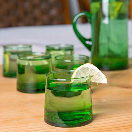 Nicola Spring Merzouga Green Glass Tumblers, 200ml, Pack of 6 – 2