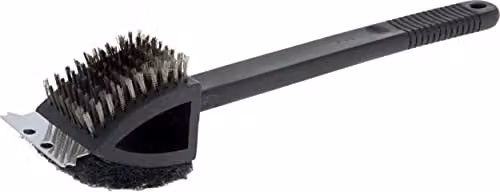 Koopman International 3-in-1 Black Metal BBQ Cleaning Brush, Length: 37 cm