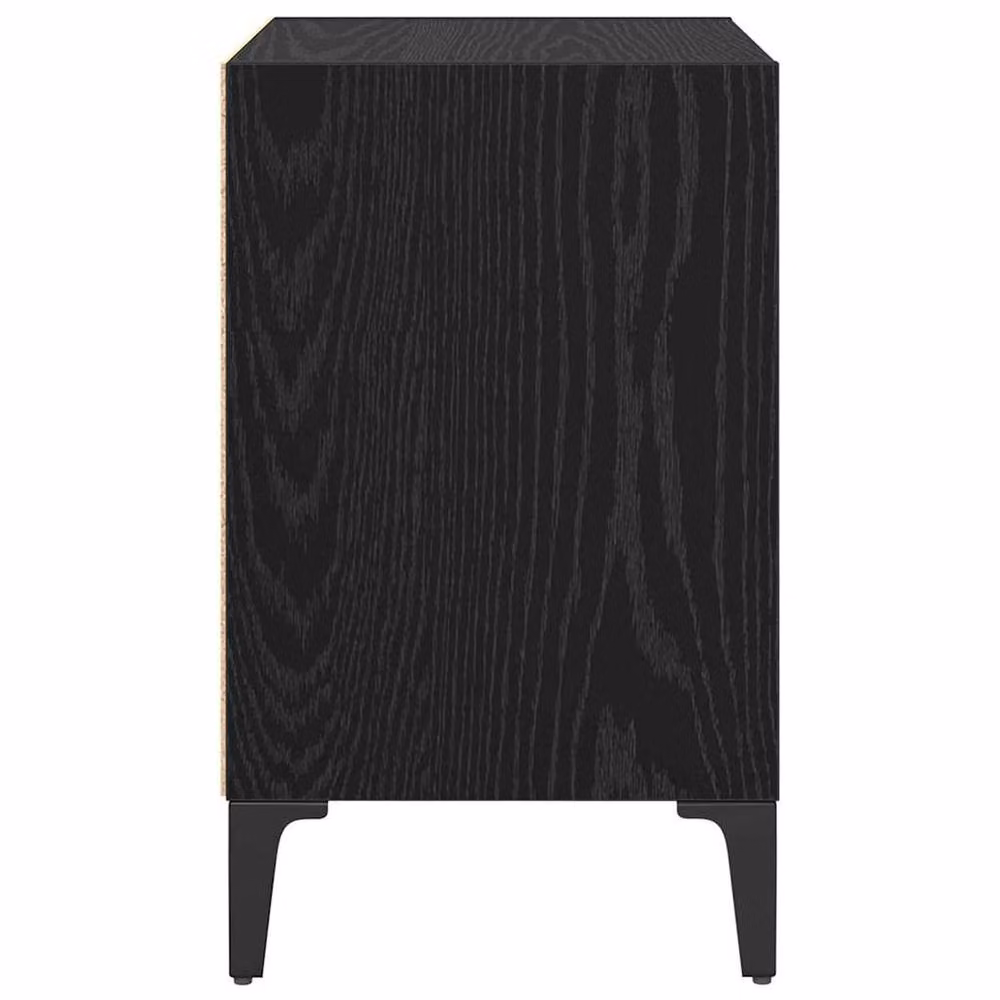 Berkfield Home Set of 2 Modern Black Oak Bedside Cabinets, W/D/H: 40 x 30 x 50 cm – 6