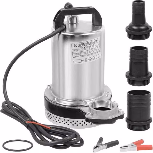 NESTLUNE A-12V 220W 8000L/H Submersible Fountain Pump in Silver – 1