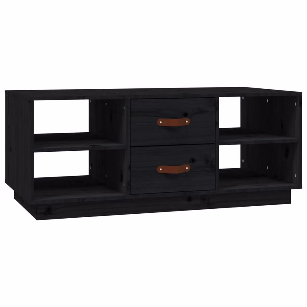 Berkfield Home Beautiful Coffee Table in Black Solid Pine, W: 100 cm, D: 50 cm, H: 41 cm – 2