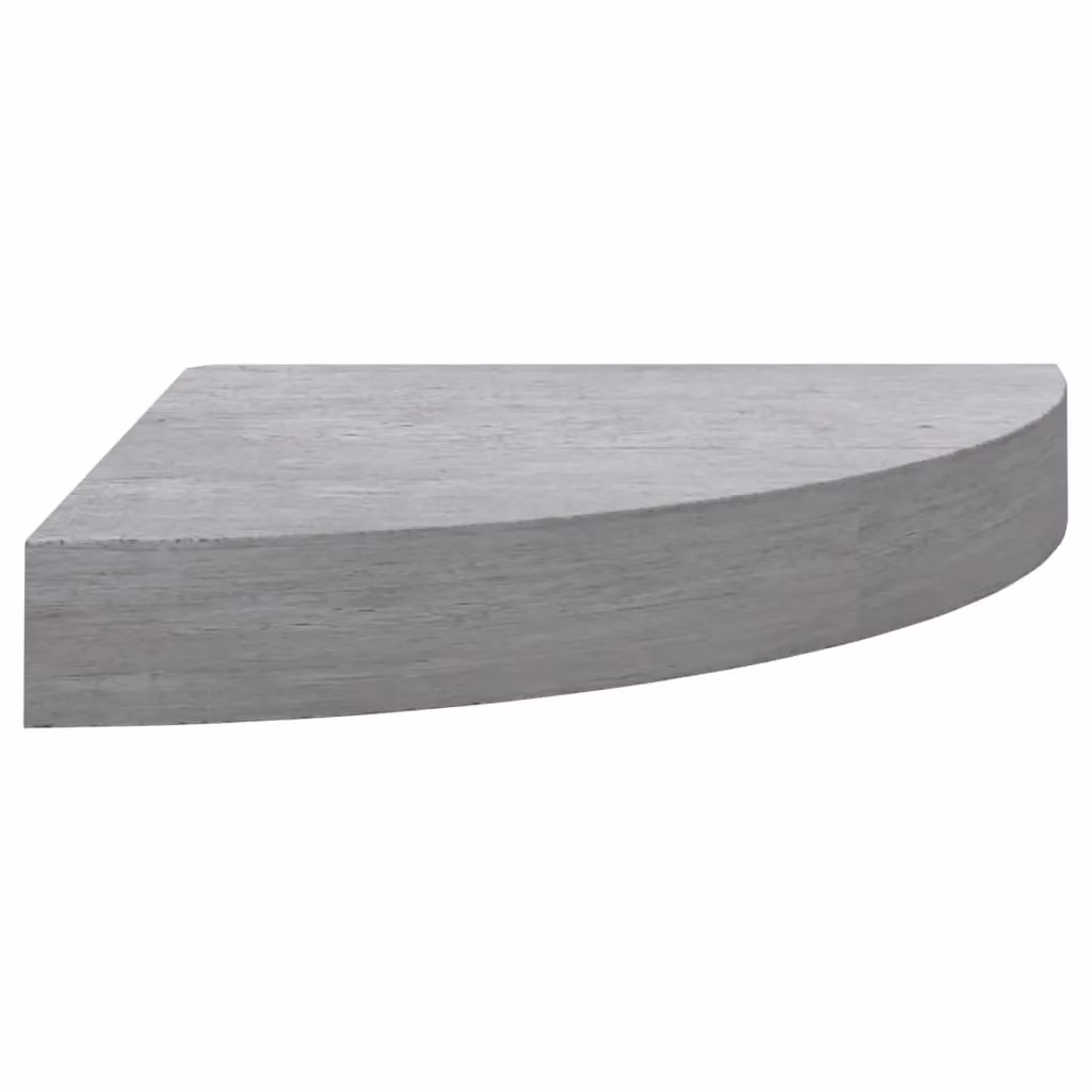 Berkfield Home Wall Mounted Corner Shelves, 2 Pack, Concrete Grey MDF and Metal, W/D/H: 25 x 25 x 3.8 cm – 3