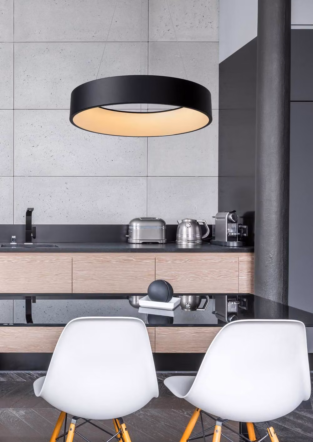 Talowe LED Modern Dimmable Pendant Light, Black, Diameter: 60 cm – 3