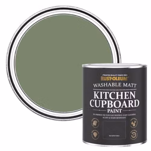 Rust-Oleum Water Based Kitchen Cupboard Paint in Matt Green, 750ml
