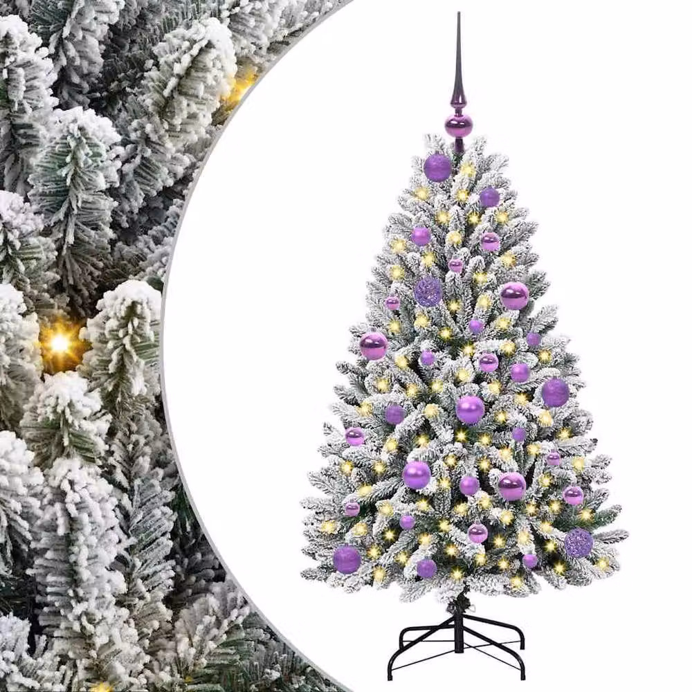 Berkfield Home Artificial Christmas Tree in Green and White, Height: 120 cm – 2