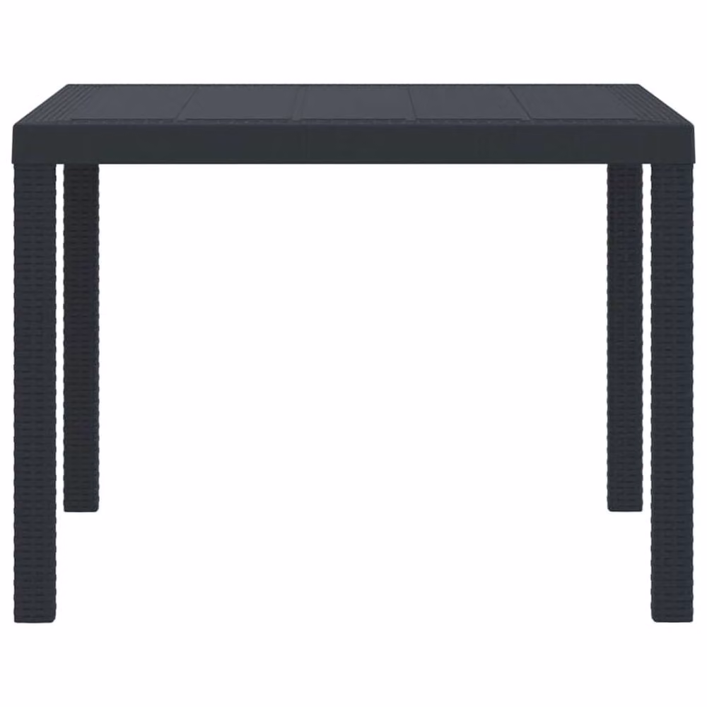 Berkfield Home Garden Table in Anthracite Grey Poly Rattan, W/D/H: 100 x 100 x 73 cm – 4