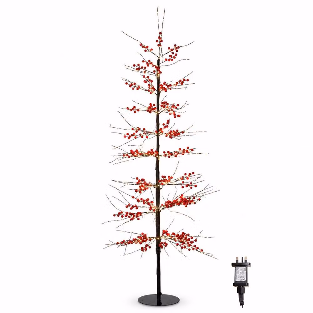 Samuel Alexander 1.5m Light up Red Berry Christmas Tree with 635 Warm White LEDs – 4