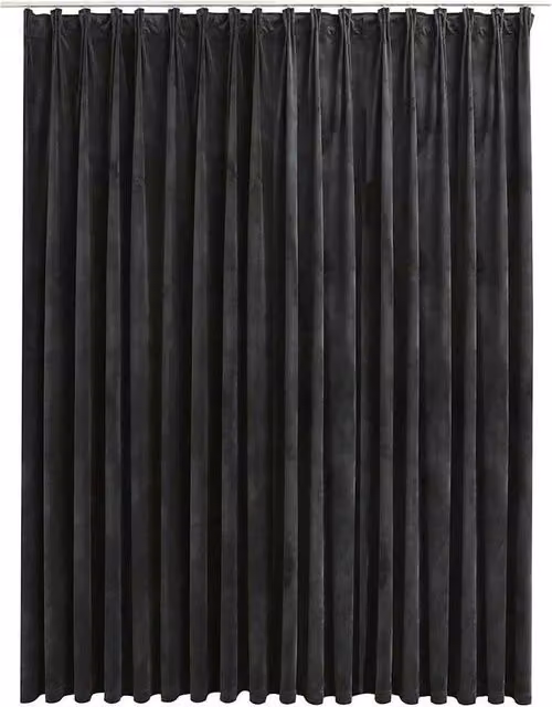 Berkfield Home Anthracite Grey Velvet Blackout Curtain with Hooks, W: 290 cm, H: 245 cm – 1