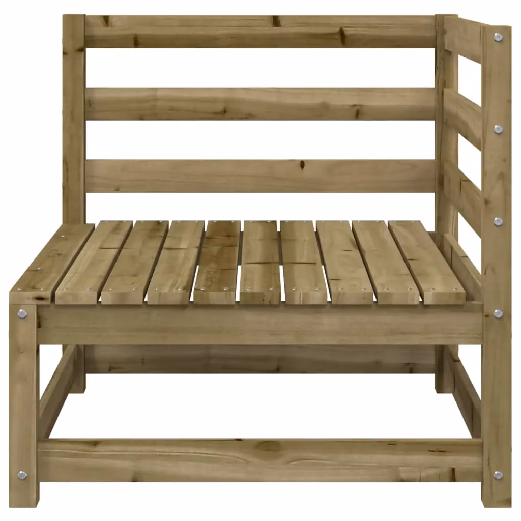 Berkfield Home Rustic 2-Seater Garden Sofa with Footstool in Brown Impregnated Pine Wood – 3