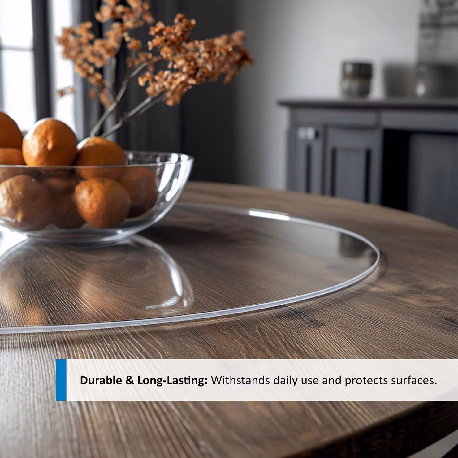 Nicoman Transparent Round PVC Table Mat, Diameter: 80 cm – 3
