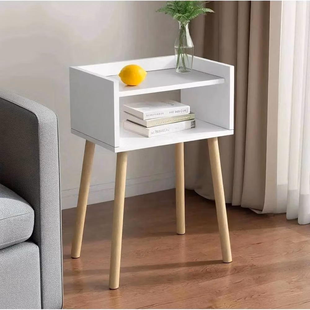 KORVIXA White Wooden Bedside Table for Bedroom and Childrens Room, W/D/H: 60 x 30 x 30 cm – 2