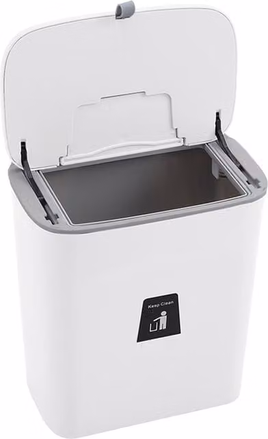 Livingandhome White Wall Mounted Kitchen Compost Waste Bin with Flip Lid