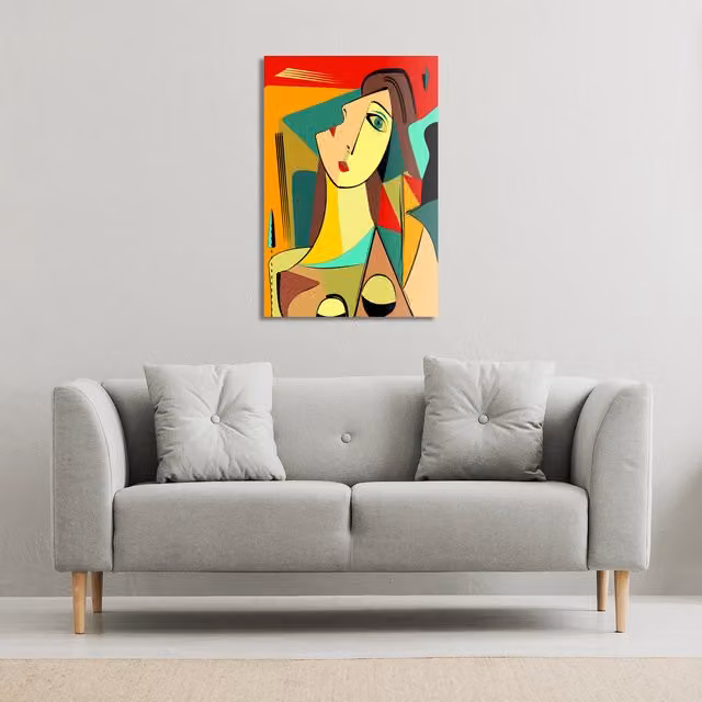 Benjamin Tate Design LTD Abstract Portrait Canvas Print in Pink and Multicolour, W/H: 31 x 46 cm