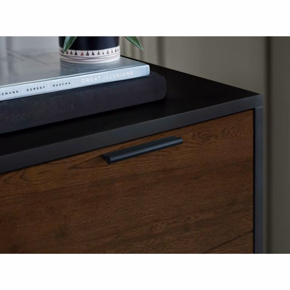 Cheshire Arden 2 Drawer Bedside Unit in Walnut and Black – 4