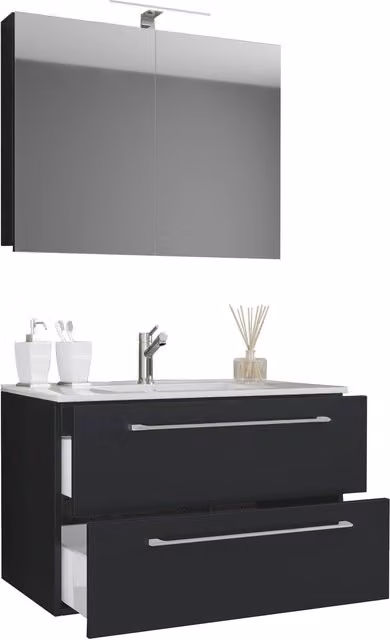 VCM Badinos SC 3-Piece Black Matt Washroom Washbasin Set