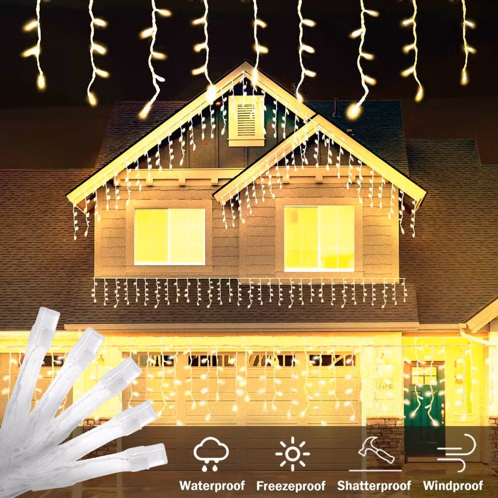 Bright Zeal 2 Pack RGB Smart Icicle Christmas Lights, 299 LED, White and Multicolour – 4