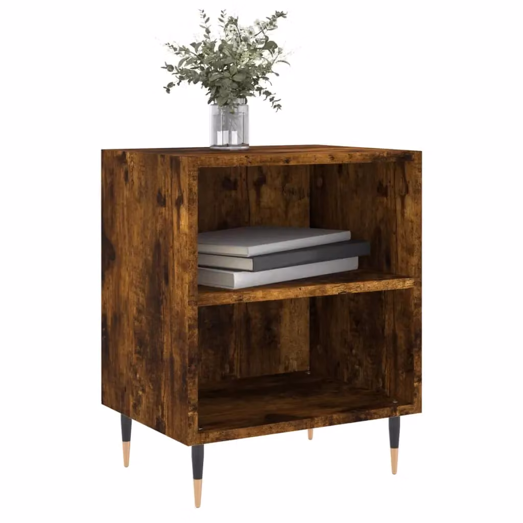 Berkfield Home Set of 2 Smoked Oak Bedside Cabinets in Brown, W/D/H: 40 x 30 x 50 cm – 3
