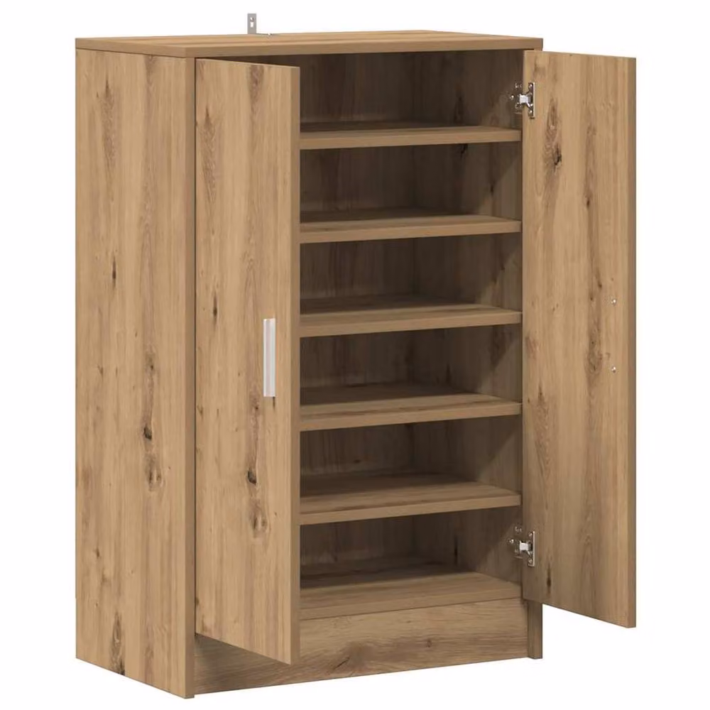 Berkfield Home Artisan Oak Shoe Cabinet in Brown, W/D/H: 60 x 35 x 92 cm – 3