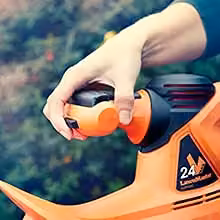 LawnMaster MX 24V Cordless Reciprocating Hedge Trimmer with Rechargeable Battery and Charger, Orange, 52 cm Blade – 5