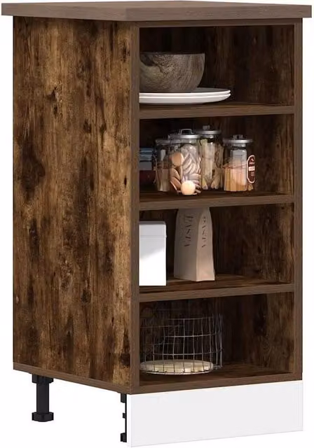 Berkfield Home Smoked Oak Kitchen Base Unit in Brown, W: 40 cm, D: 44.5 cm, H: 81.5 cm