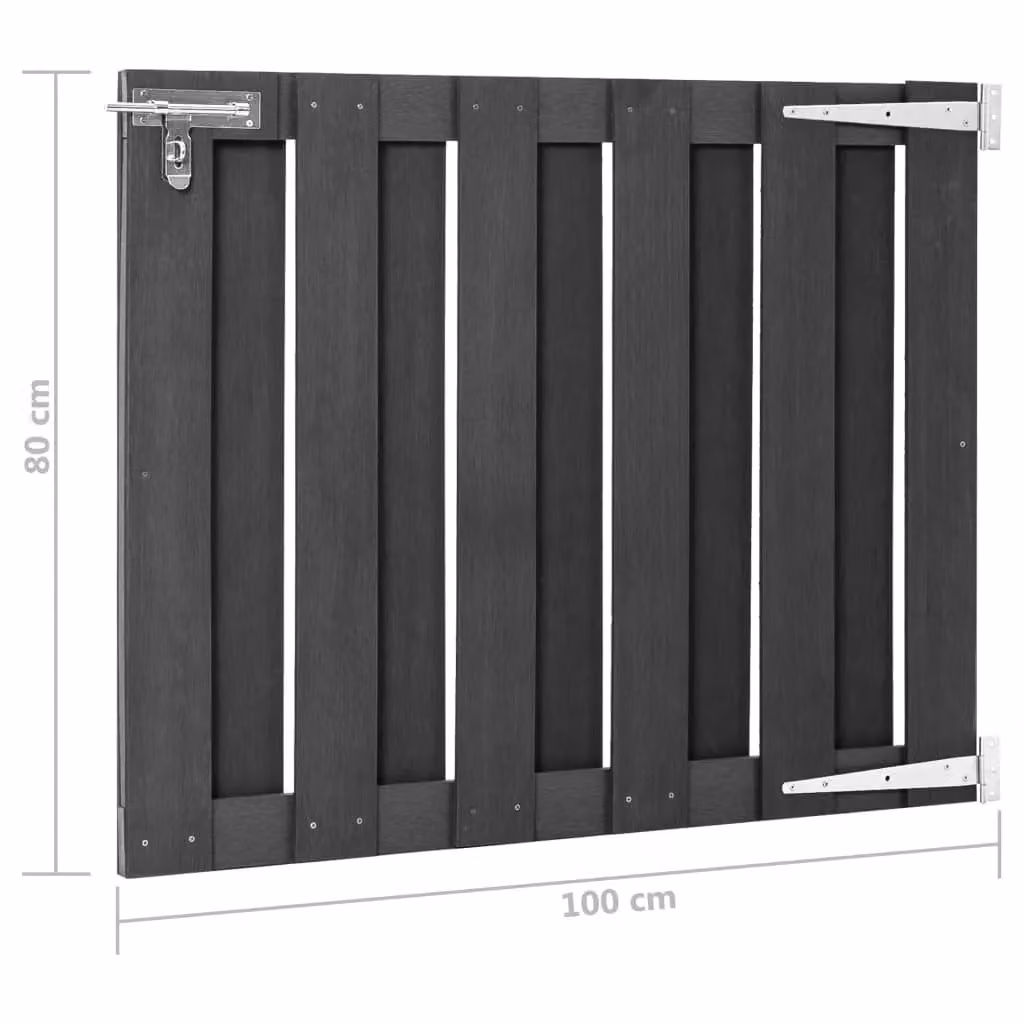 Berkfield WPC Garden Gate, Grey, W: 100 cm, H: 80 cm – 4