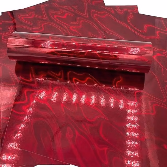 Syntego Pack of 5 Red Lava Mirri A4 Glossy Construction Paper Cards