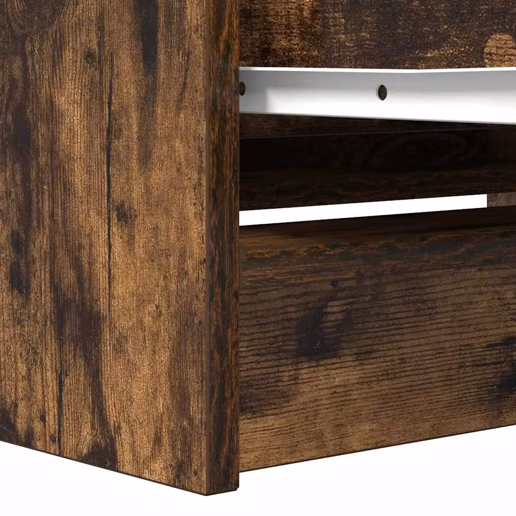 Berkfield Home Smoked Oak TV Cabinet in Brown, W/D/H: 80 x 35 x 54 cm – 5