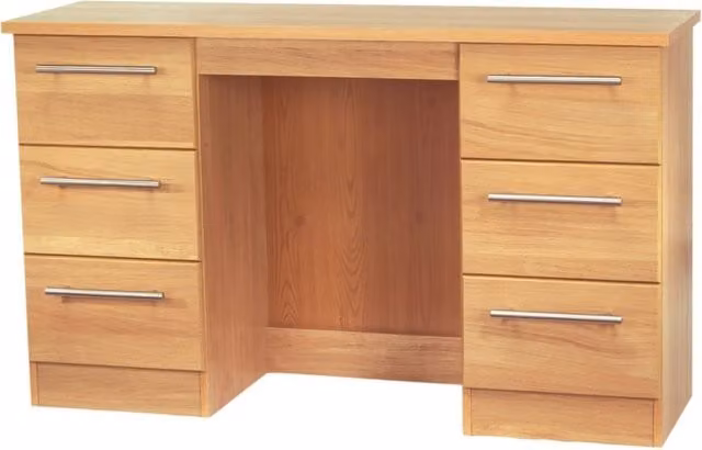Welcome Sherwood Double Pedestal Dressing Table in Brown