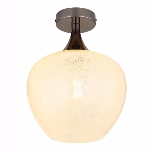 Globo Lighting Modern Sphere Ceiling Light with Transparent Glass Shade in Black and Chrome, Diameter: 24 cm