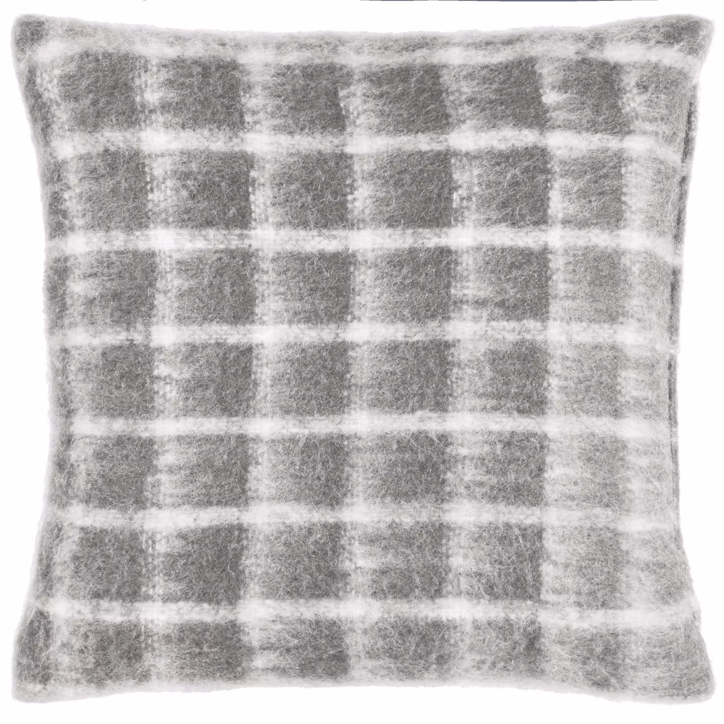 Yard Yarrow Checked Faux-Mohair Square Cushion in Grey, W/D/H: 45 x 45 x 45 cm – 2