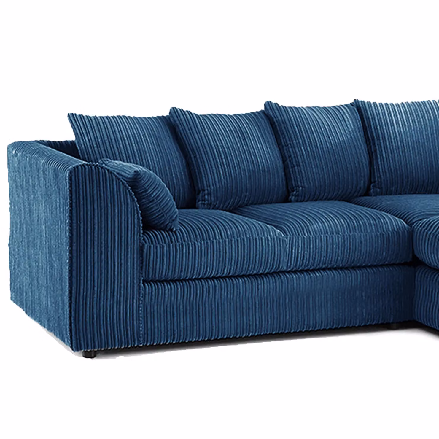 Luxor Living Blue Jumbo Cord 4 Seater Right Hand Facing Corner Sofa – 2
