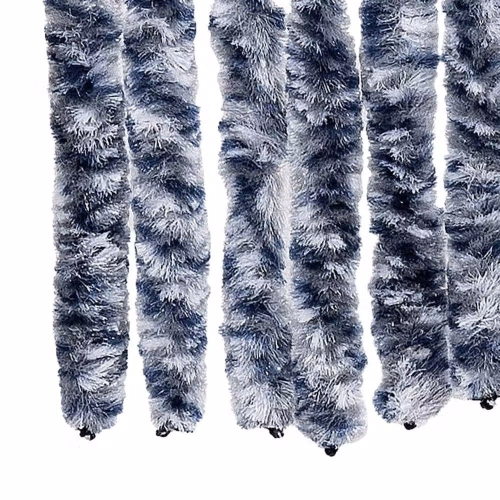 Berkfield Home Blue and White Striped Chenille Fly Curtain, W/H: 100 x 200 cm – 6