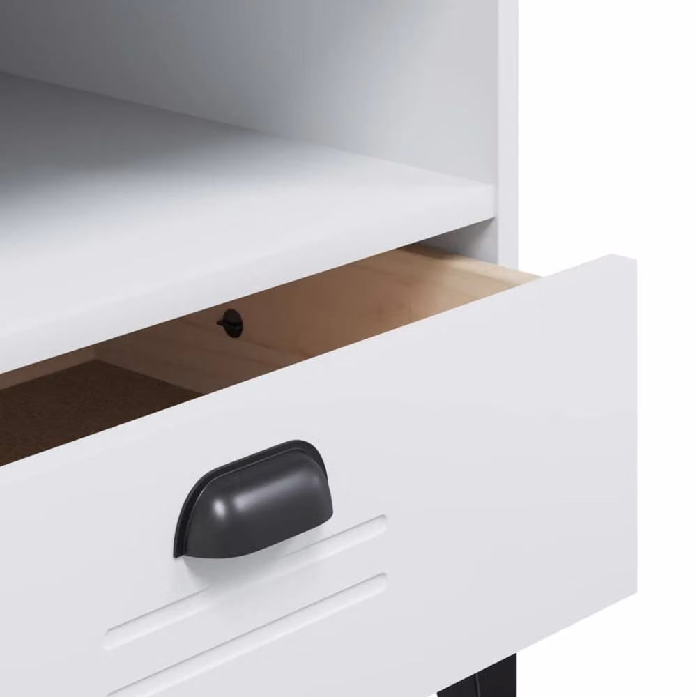 Berkfield Home VIKEN TV Cabinet in White Engineered Wood, W: 106.0 cm, D: 40.0 cm, H: 46.5 cm – 5