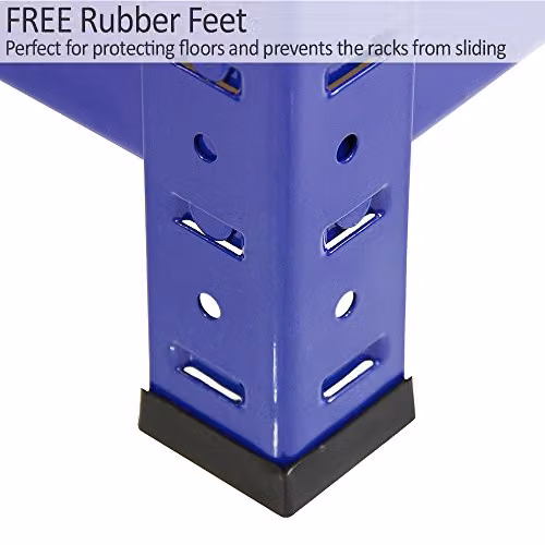 Monstershop T-Rax Pack of 3 Heavy Duty Steel Garage Shelving Units, Blue, H x W x D: 182.5 x 90 x 45 cm – 5