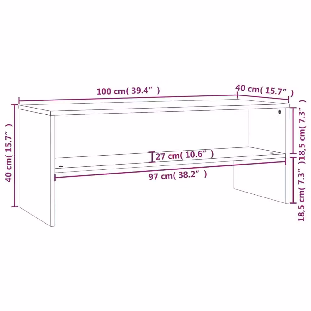 Berkfield Home Black Classic TV Cabinet in Engineered Wood, W/D/H: 100 x 40 x 40 cm – 6