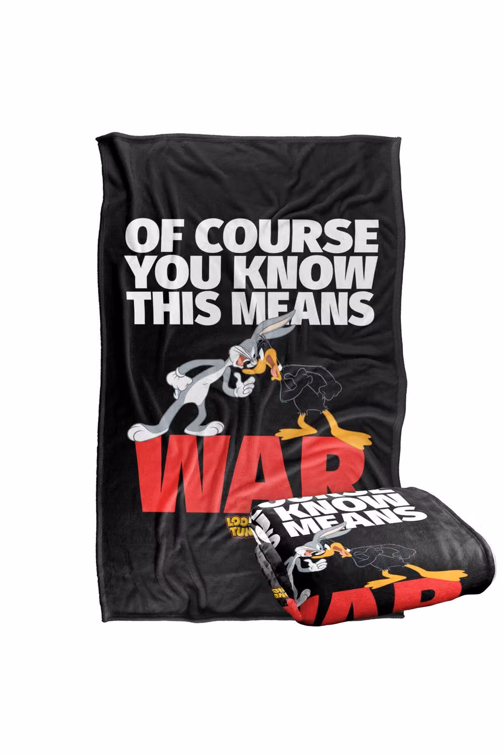 Warner Bros. Looney Tunes Bugs and Daffy This Means War Super Soft Microfibre Throw Blanket, Multicolour, W/D/H: 91 x 147 cm – 7