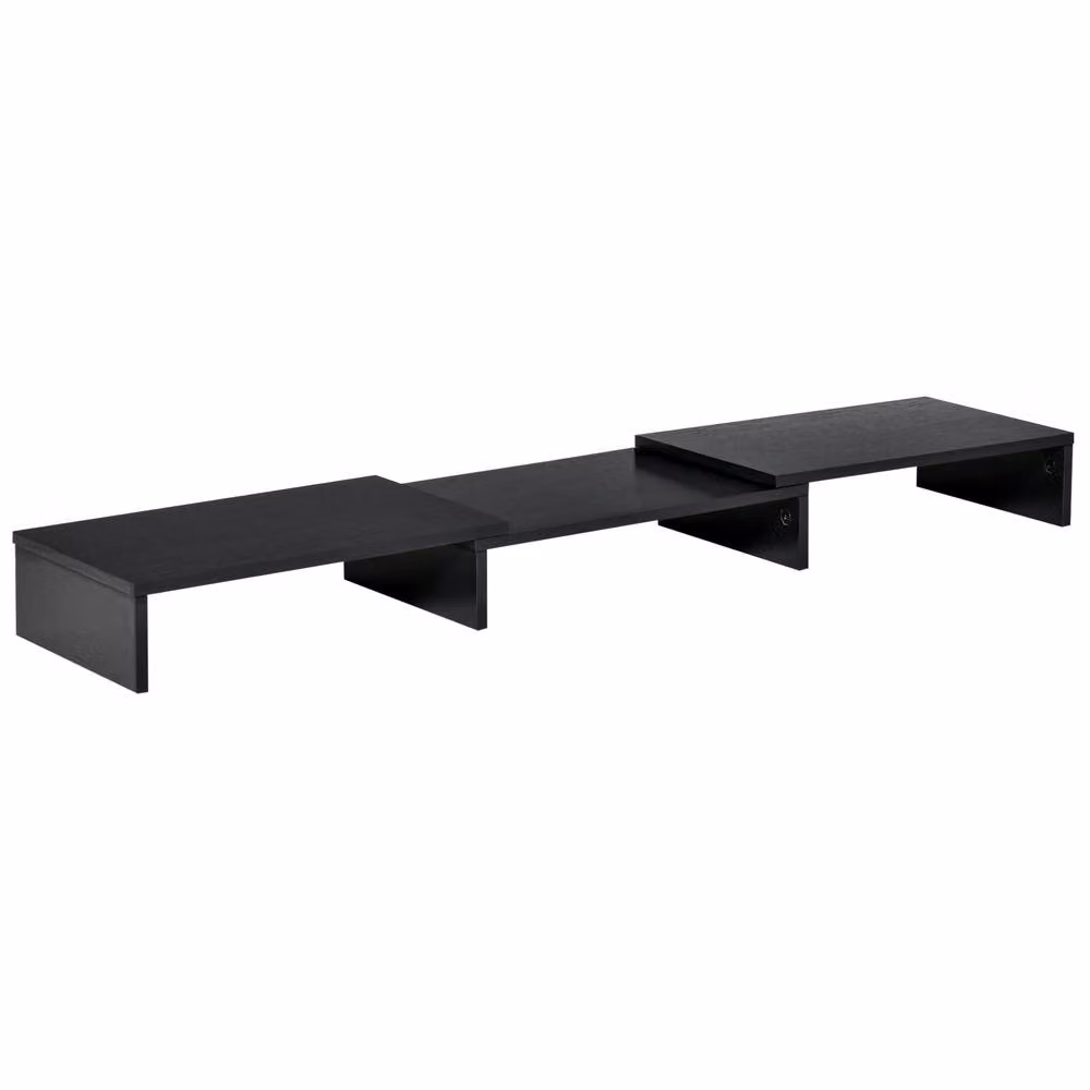 STILVORA Monitor Stand with Adjustable Length and Storage in Black – 4