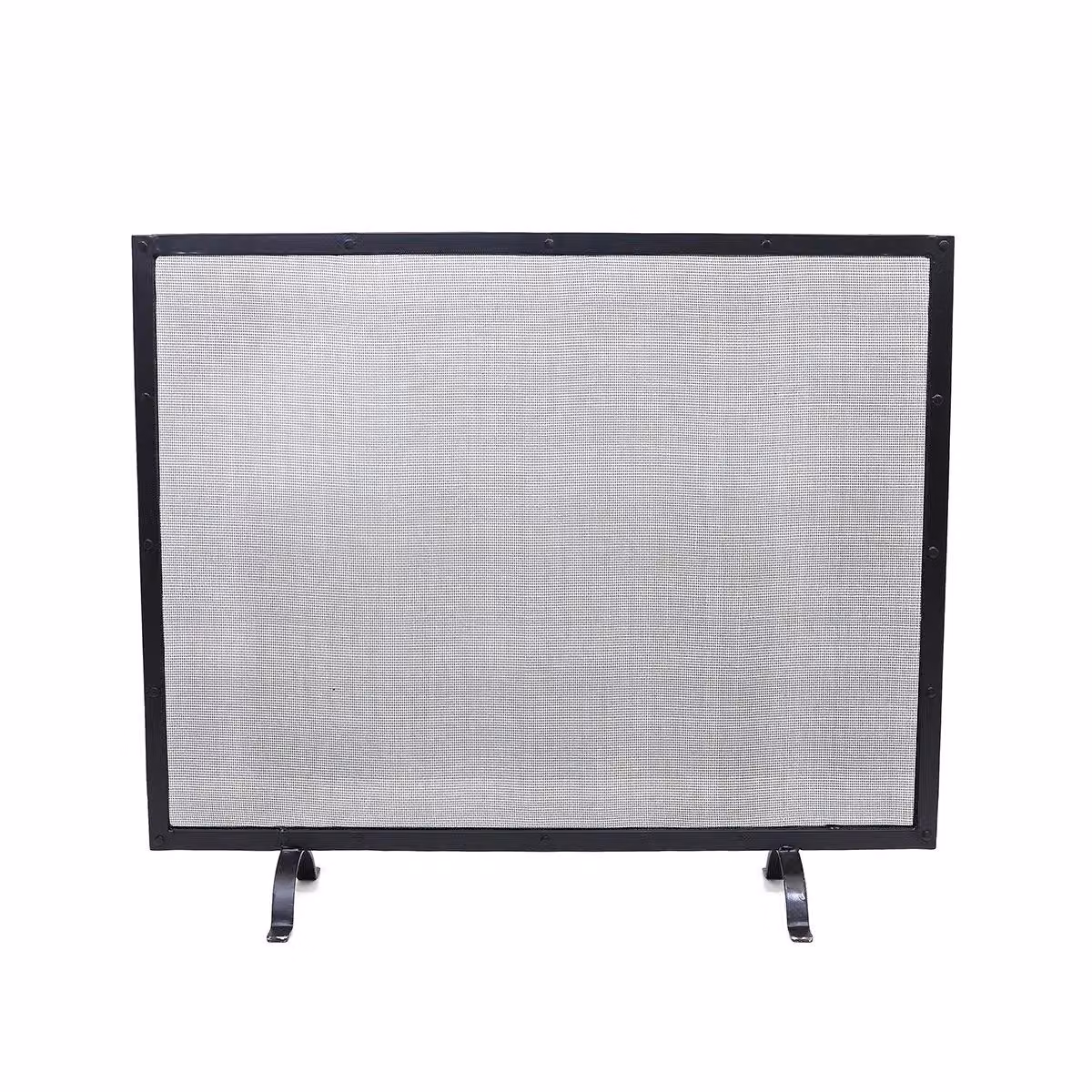 Charles Bentley Aspen Contemporary Iron Fireguard in Silver Mesh with Black Border and Matte Finish – 2