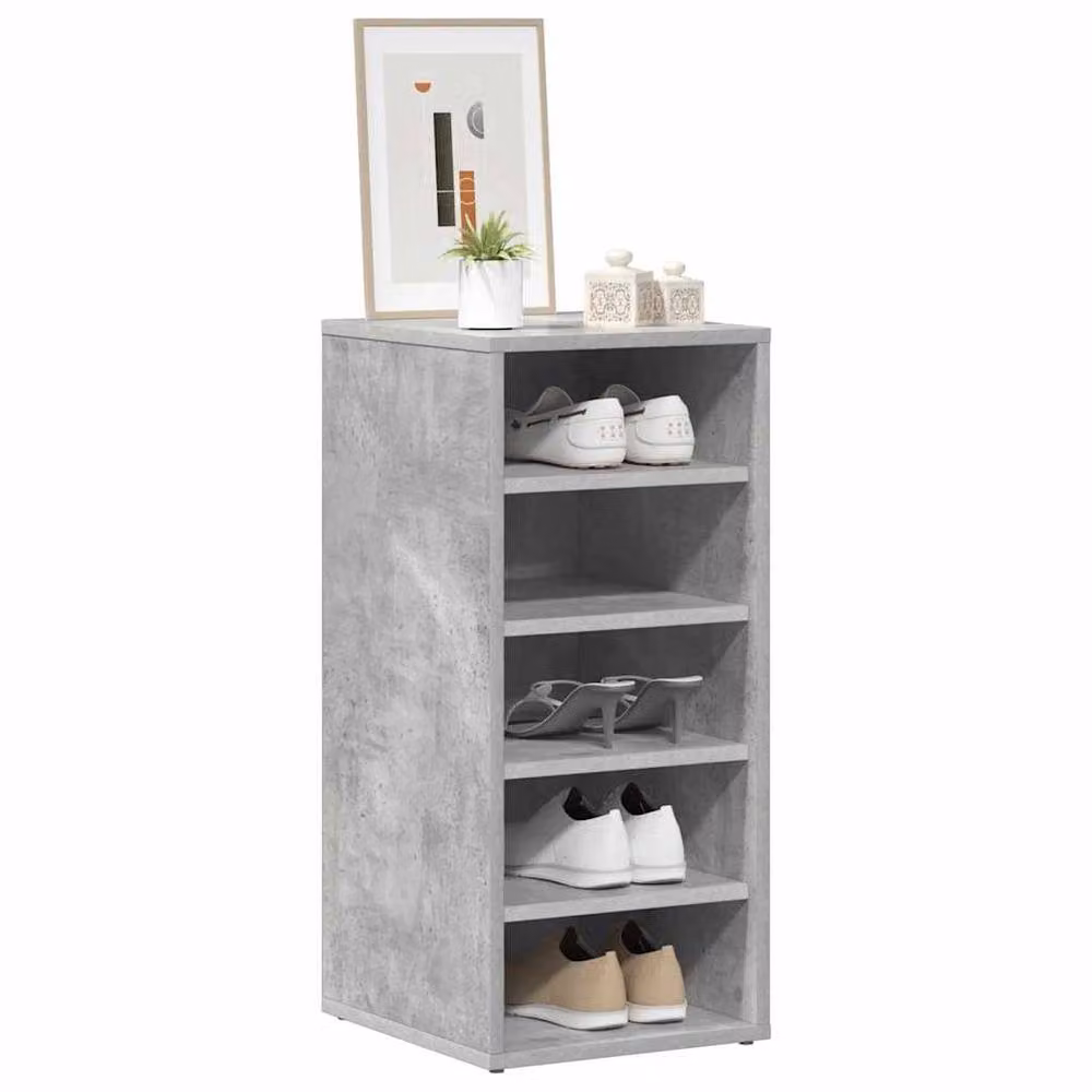 Berkfield Home Shoe Cabinet in Concrete Grey, W/D/H: 31.5 x 35 x 70 cm – 3