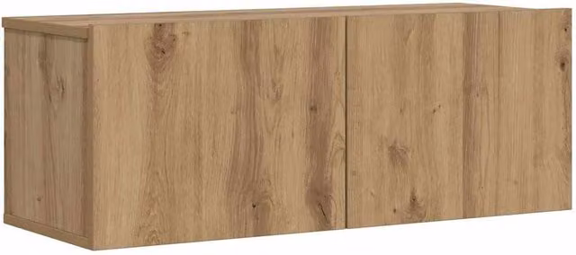Berkfield Home Artisan Oak Wall Mounted TV Cabinet in Brown, W/D/H: 80 x 30 x 30 cm – 1