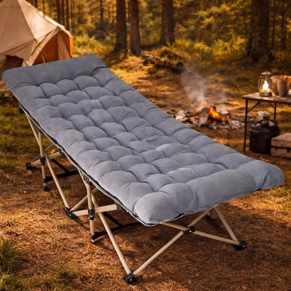 Havendro Heavy Duty Folding Camp Cot with Mattress, Grey, W/D/H: 190 x 68 x 27.2 cm – 3